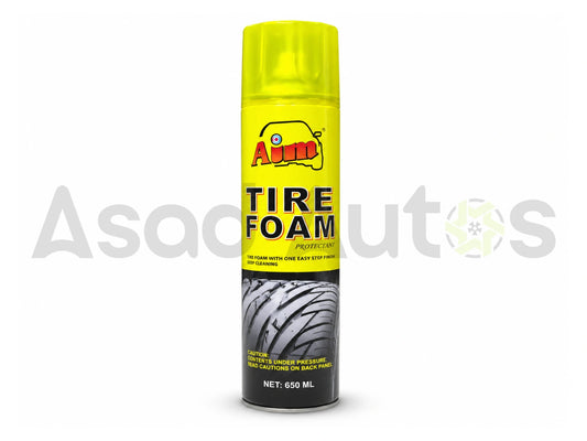 Aim tyre cleaning and protectant foam for car tyres