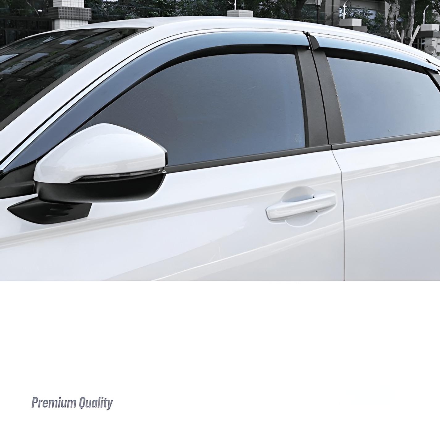Air press black tinted door window visor for Daihatsu Cuore – Stylish protection and enhanced comfort
