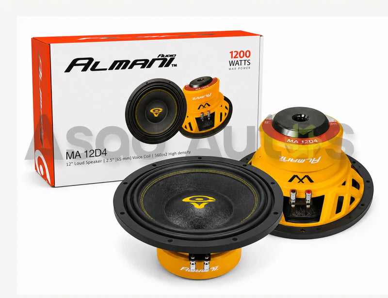 Almani MA 12D4 12 inch universal car subwoofer with 1200W power, fits all car models