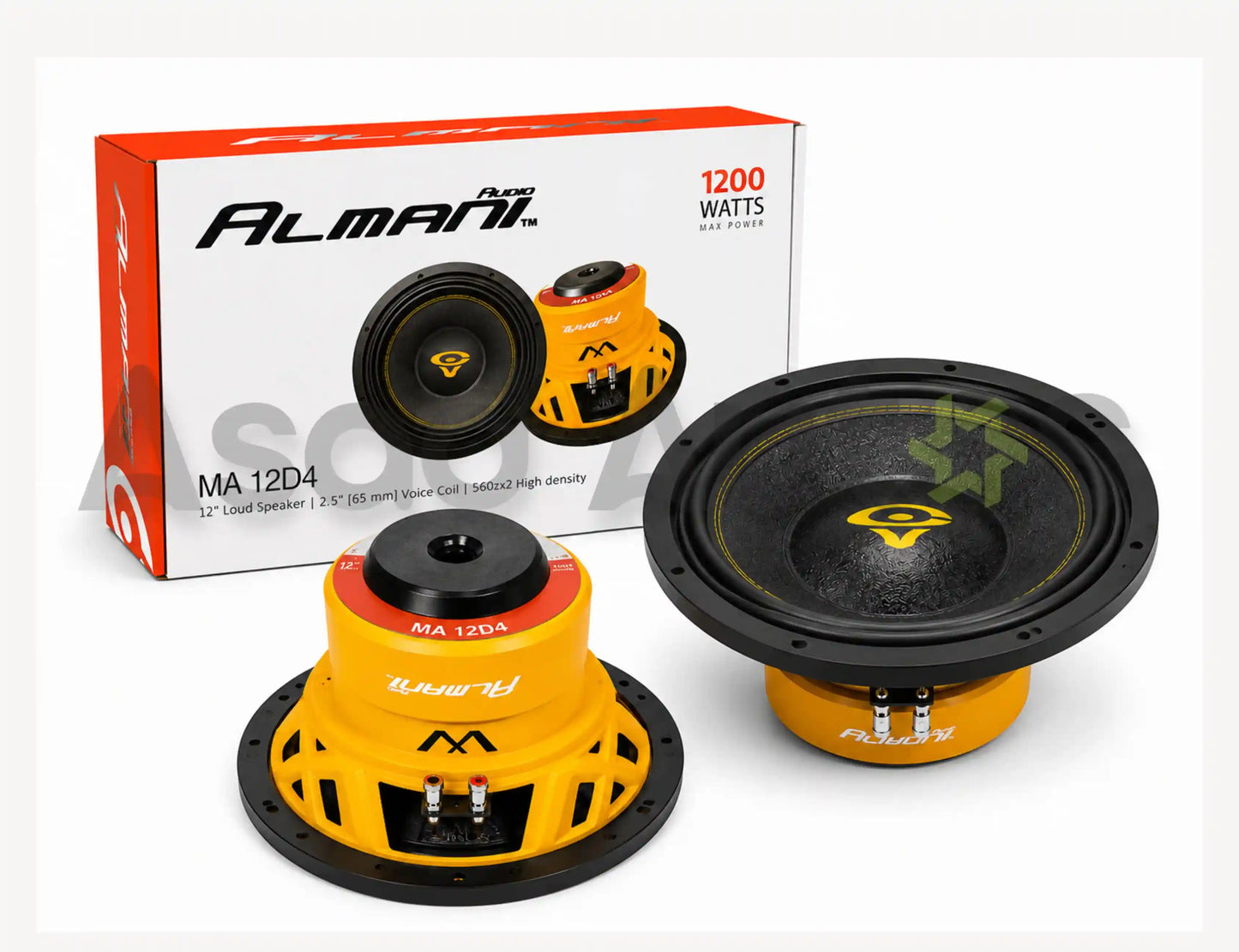 Almani MA 12D4 12 inch universal car subwoofer with 1200W power, fits all car models
