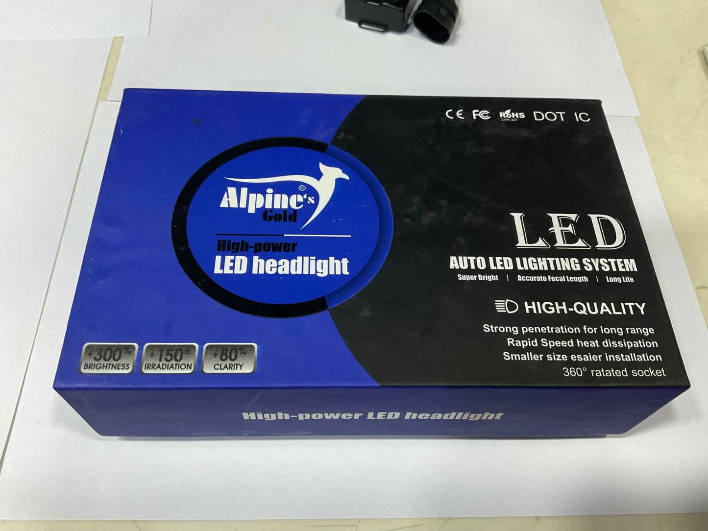 Alpine Gold LED Headlight 1200W – Ultra Bright, Long-Lasting Performance
