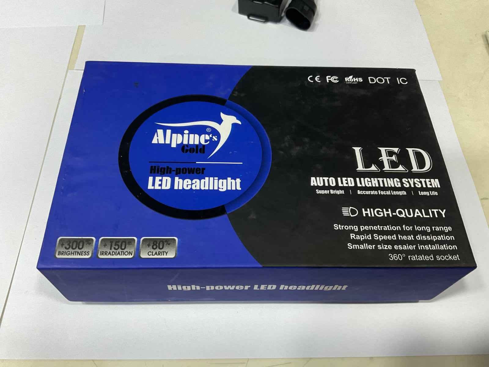 Alpine Gold LED Headlight 1200W – Ultra Bright, Long-Lasting Performance
