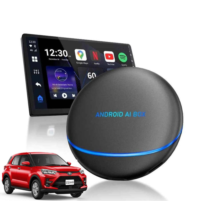 Android AI Box – Wired Android Auto & Apple CarPlay Multimedia Adapter for Toyota Raize