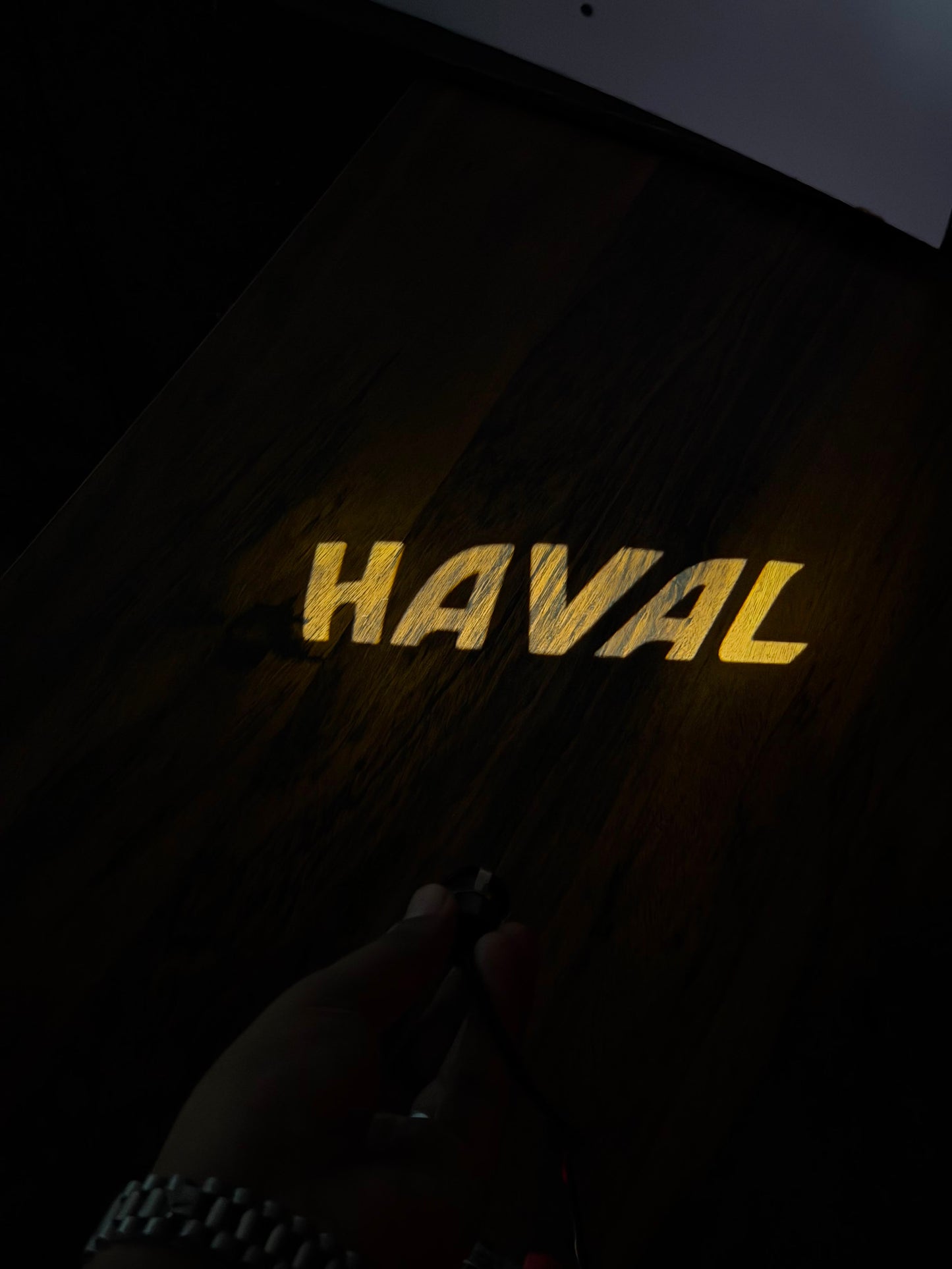 Aux LED brand welcome light with Haval logo for Haval cars featuring a high-brightness LED door projector with HD logo projection,