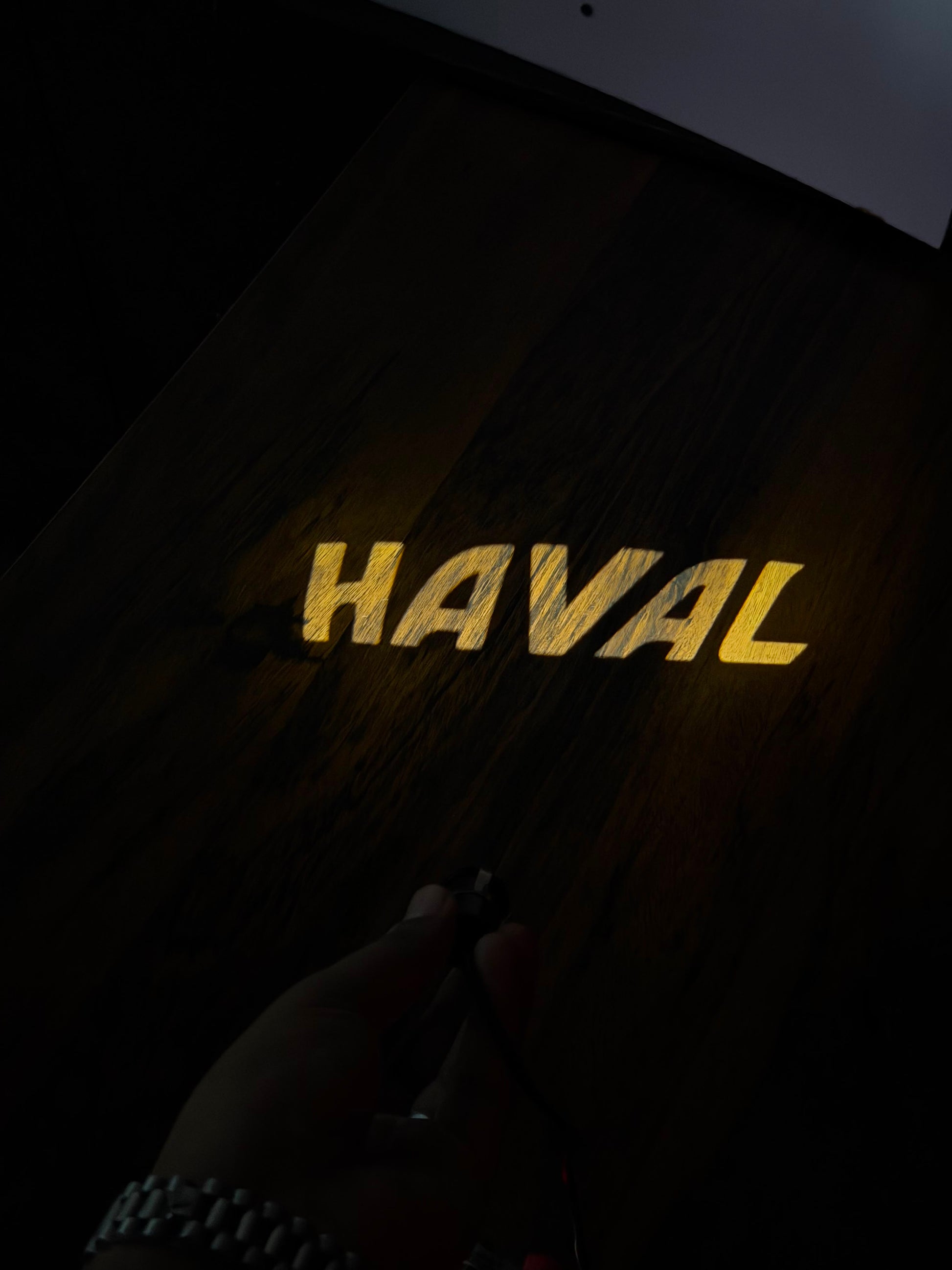 Aux LED brand welcome light with Haval logo for Haval cars featuring a high-brightness LED door projector with HD logo projection,