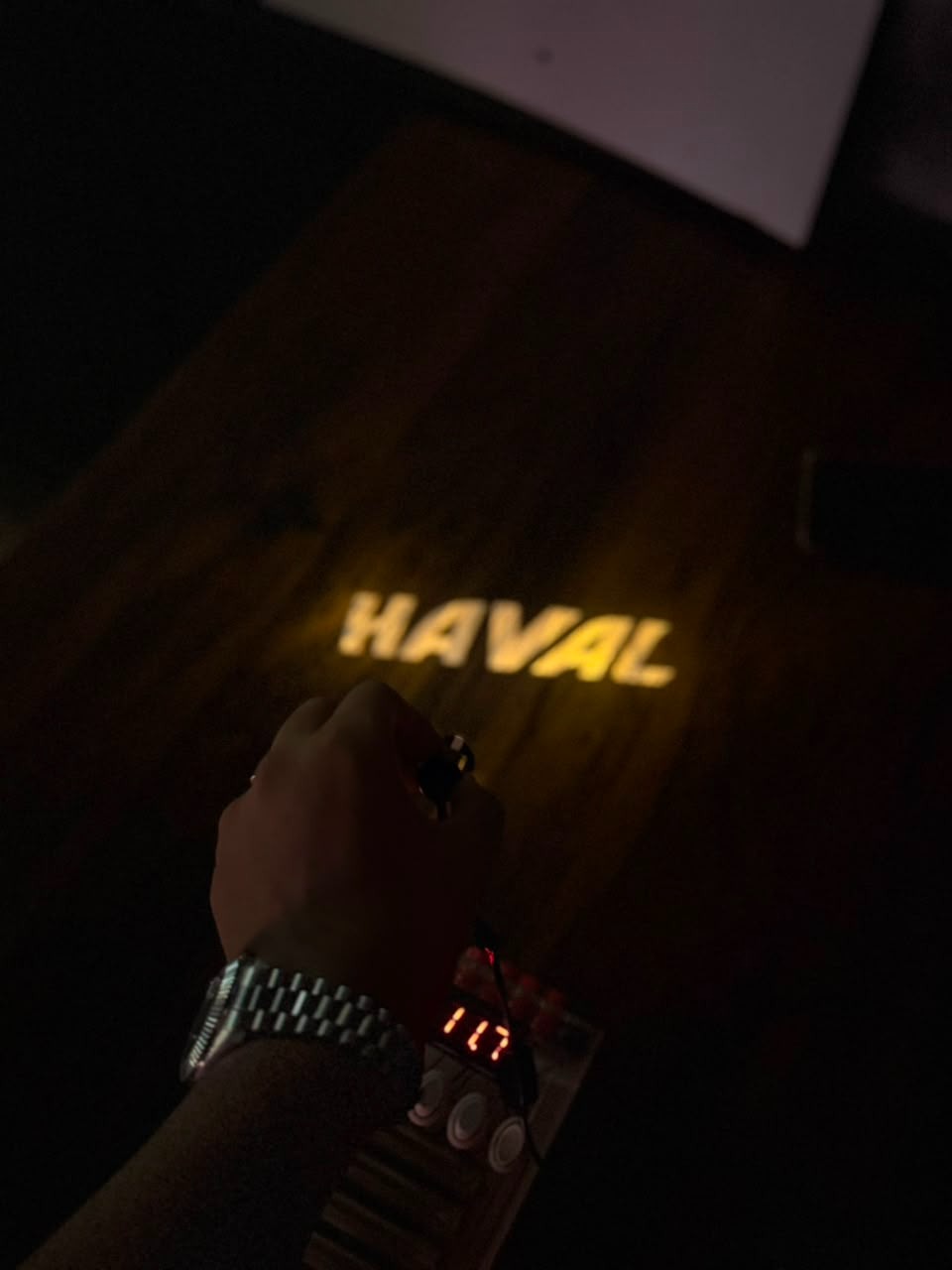Aux LED brand welcome light with Haval logo for Haval cars featuring a high-brightness LED door projector with HD logo projection,