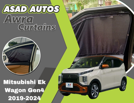 "Awra Curtains for Mitsubishi Ek Wagon Gen4 (2019-2024) – Premium Privacy Shades for Stylish Comfort and UV Protection"







