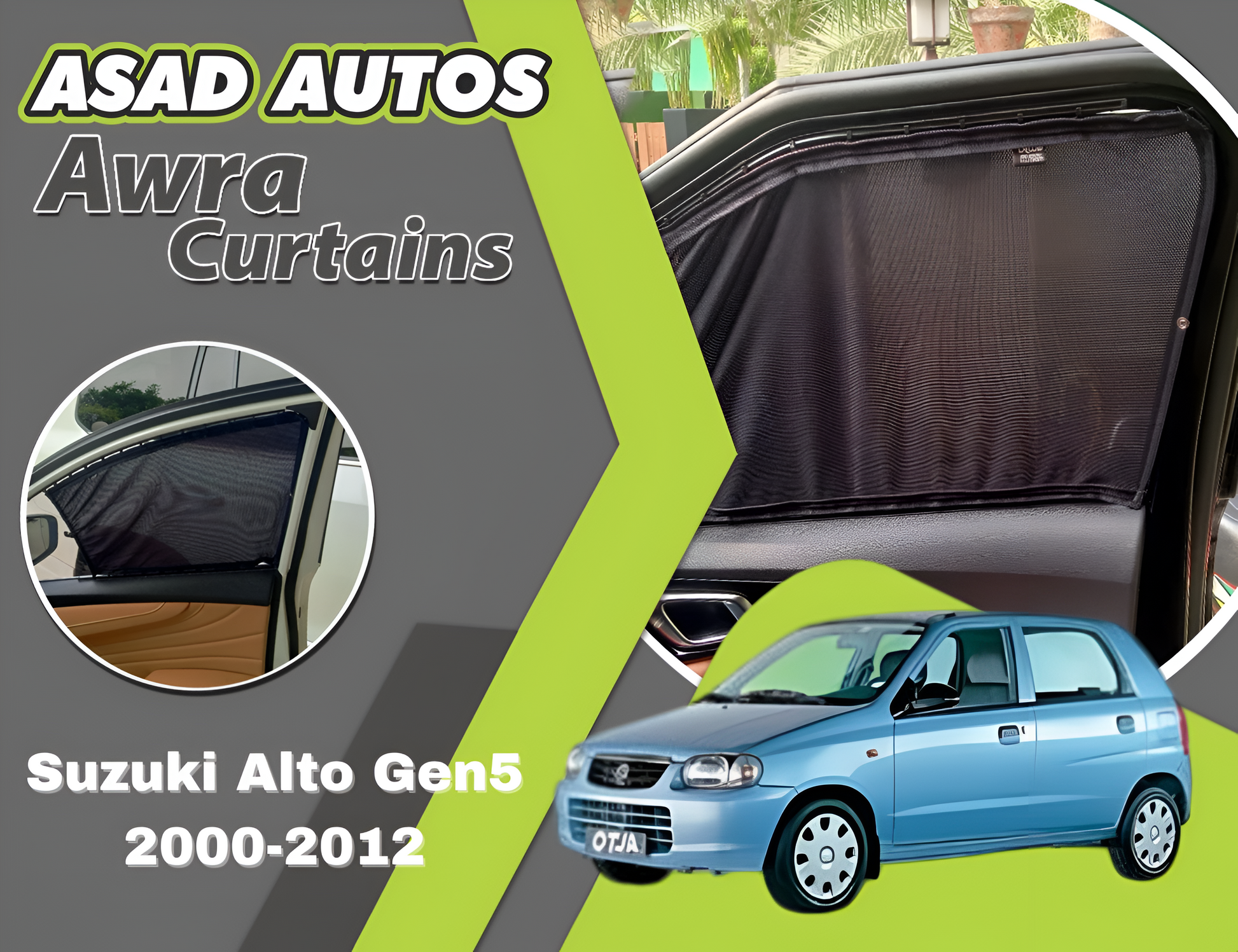 "Awra Curtains for Suzuki Alto Gen5 (2000-2012) – Premium Privacy & Sun Protection"
