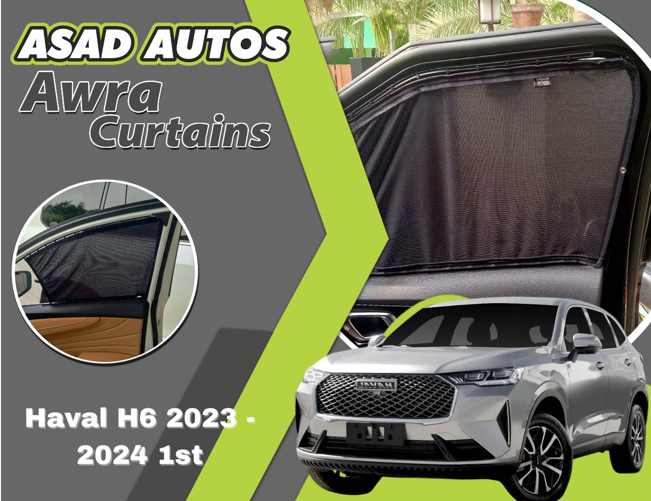 Awra Window Curtains Sun Shades (Car Pardy) for Haval H6 2023 - 2024 1st








