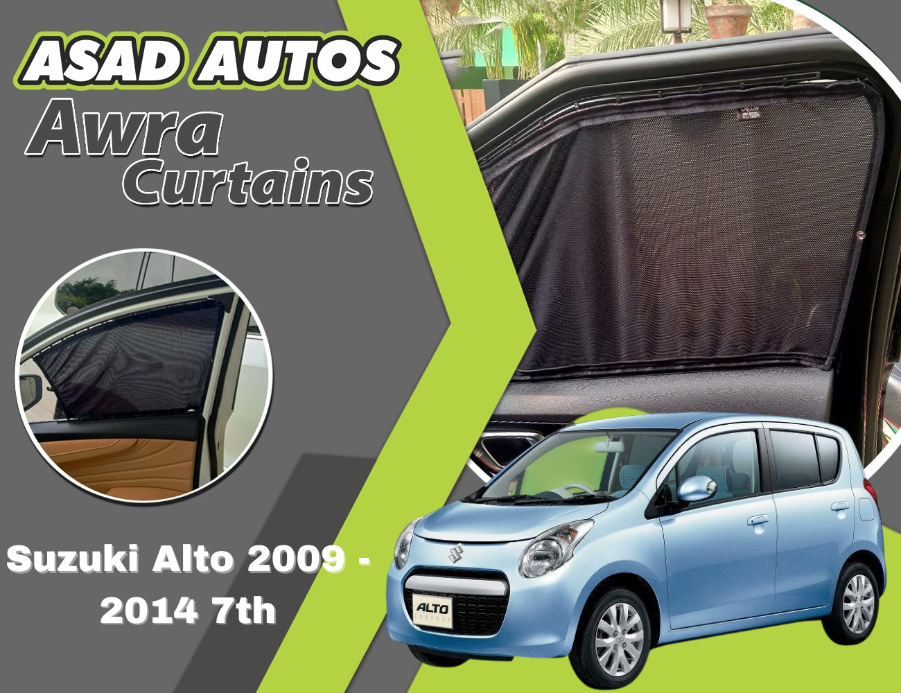 "Awra Window Curtains Sun Shades (Car Pardy) for Suzuki Alto 7th Gen (2009-2014) – Premium Sun Protection and Privacy"








