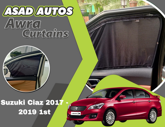 "Awra Window Curtains Sun Shades (Car Pardy) for Suzuki Ciaz 1st Gen (2017-2019) – Premium Privacy and Sun Protection"







