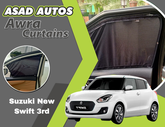 "Awra Window Curtains installed in Suzuki New Swift 3rd Gen (2017-Present)"
