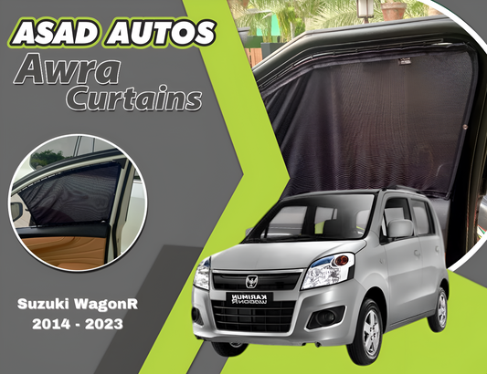 "Awra Window Curtains installed in Suzuki WagonR 2014-2023"
