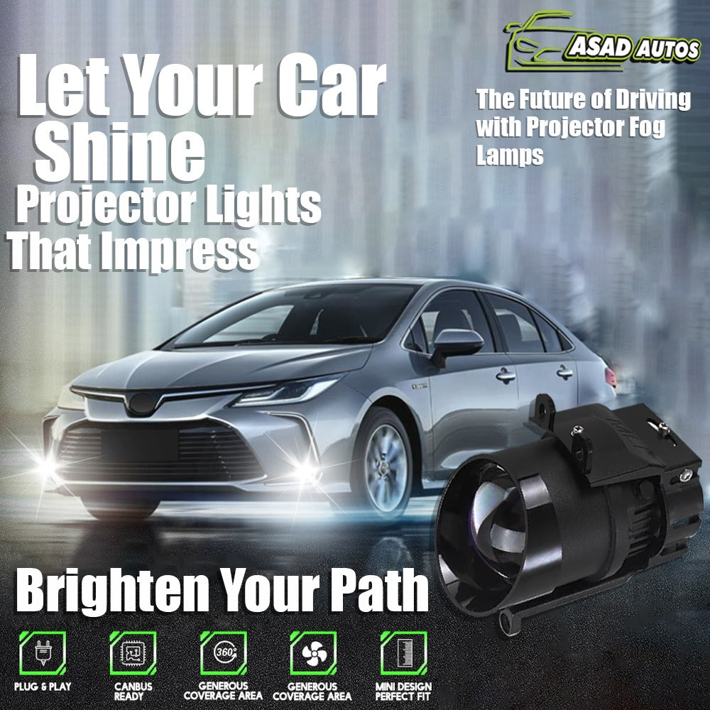 BI LED lens car projector Fog lights for Honda, Toyota, Suzuki – Enhanced night visibility

