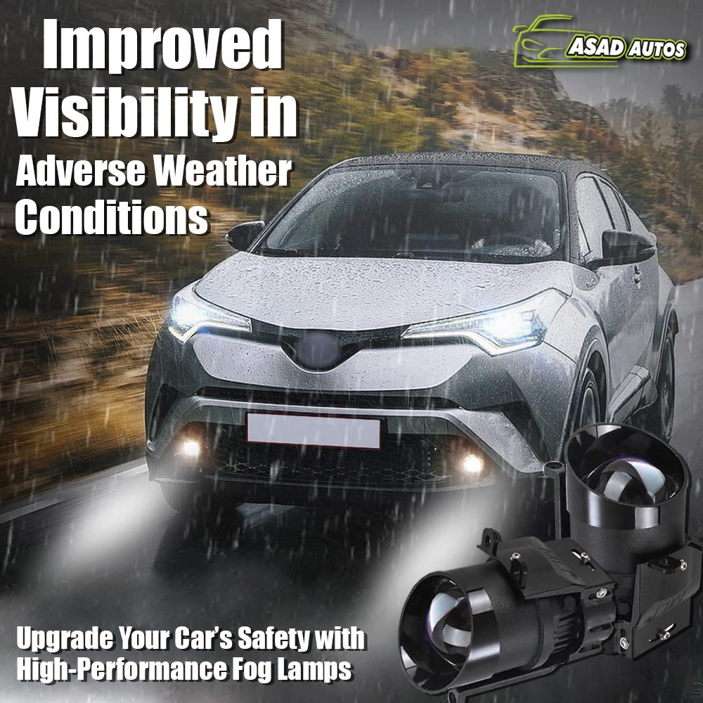 BI LED lens car projector Fog lights for Honda, Toyota, Suzuki – Enhanced night visibility

