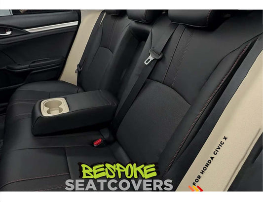 Bespoke Japanese Synthetic Seat Covers & Steering Cover for Honda Civic (2016-2021), providing custom fit, premium protection, and enhanced comfort for your car’s interior.
