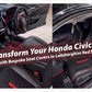 Bespoke Lamborghini Red Seat Covers for Honda Civic X (2016-2021) made from premium Japanese synthetic fabric for a luxurious and sporty interior upgrade.