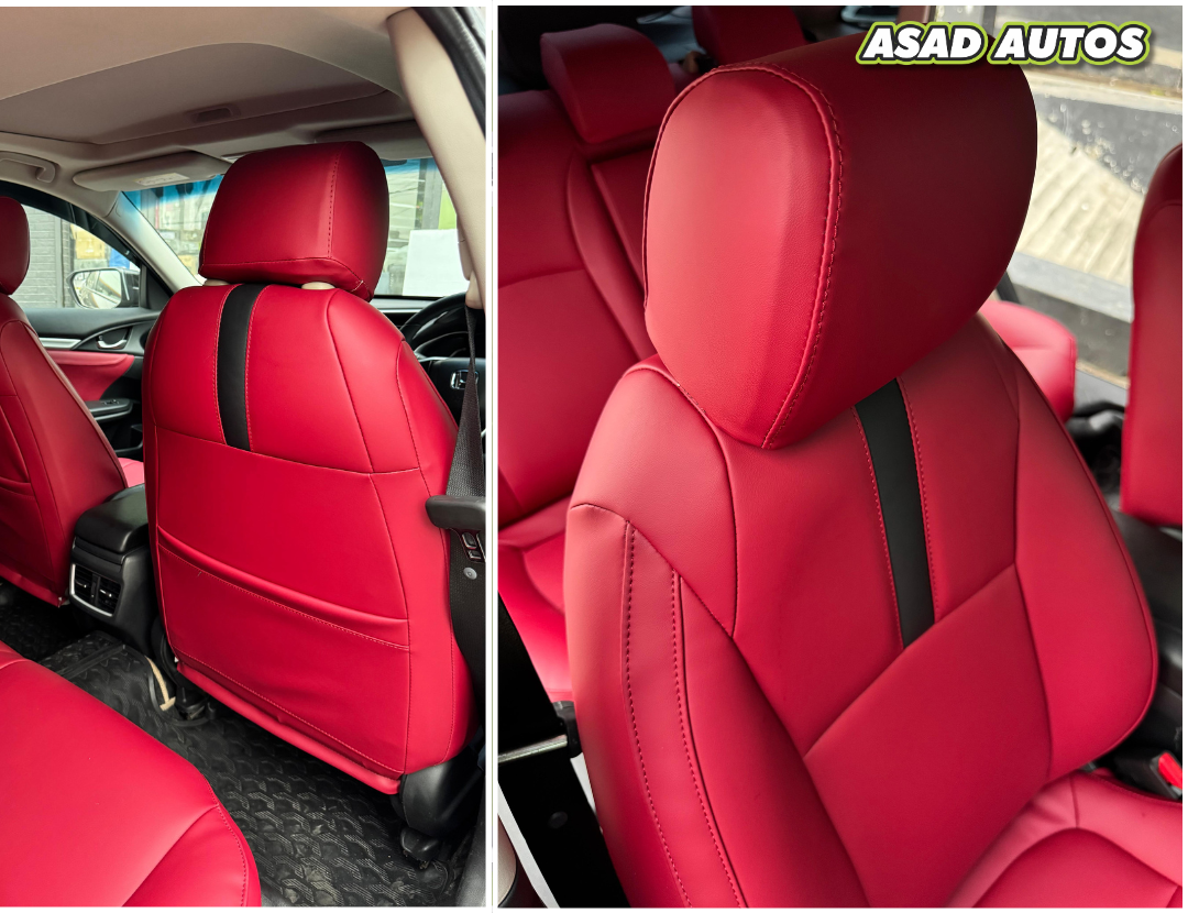Bespoke Seat Covers for Honda Civic 2016–2021 – Premium Japanese Fabric, Custom Fit & Design

