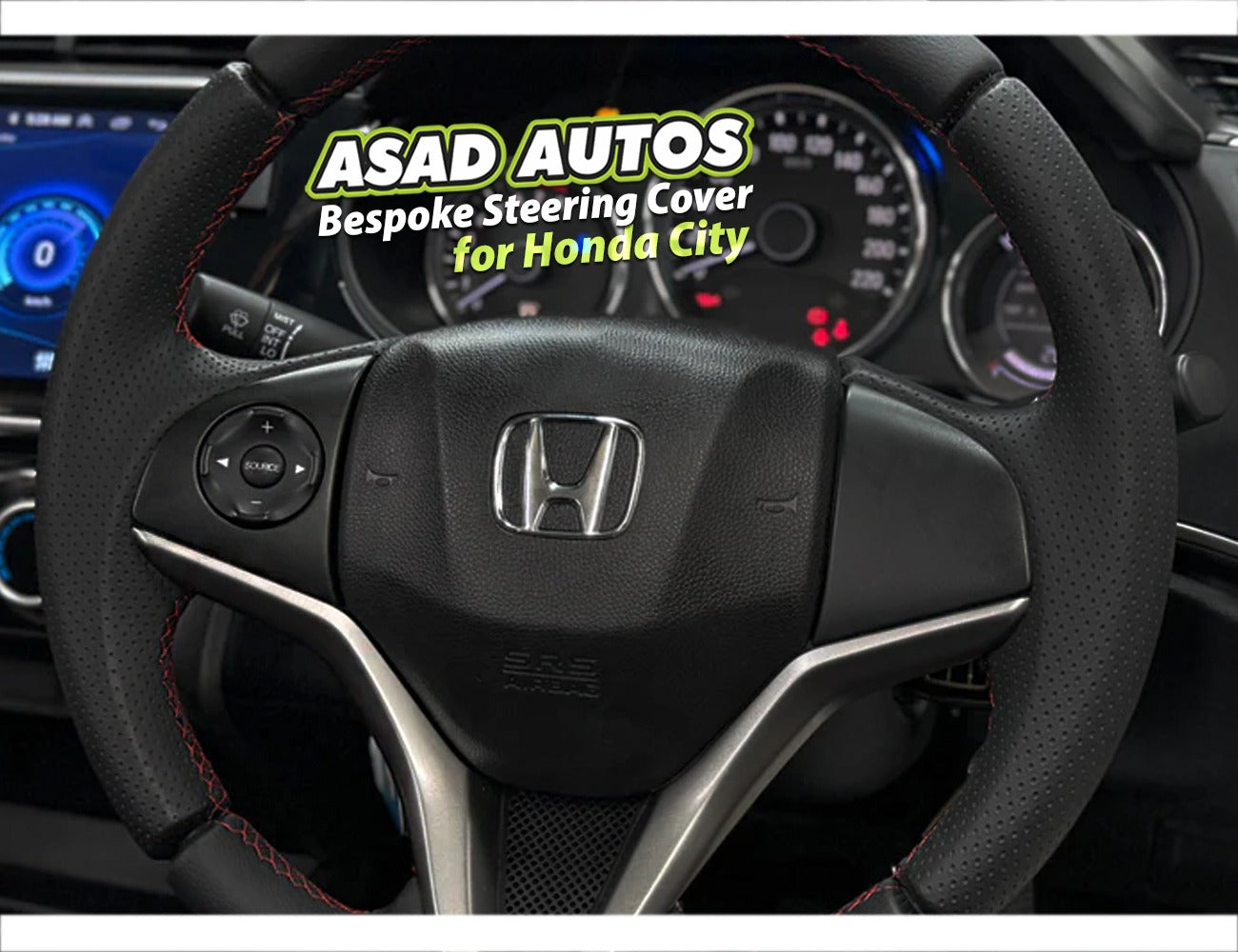 Bespoke Steering Cover for Honda City 2022–2026 – Custom Fit Leather Grip


