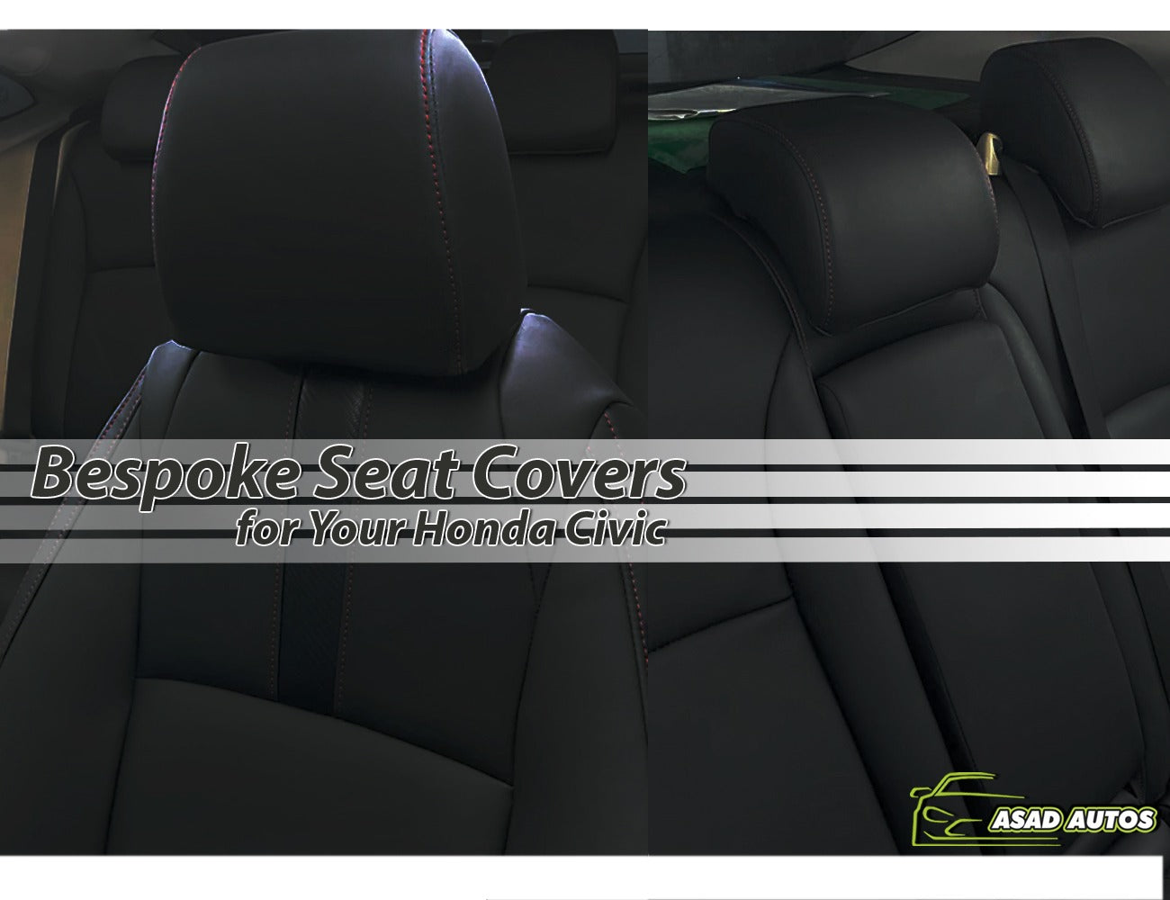 Bespoke custom seat covers for Honda Civic 2016-2025, offering tailored comfort, style, and protection.
