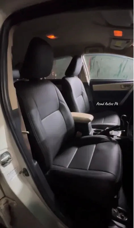 Bespoke seat cover for Toyota Corolla 2014-2026 with a custom fit, providing premium protection and comfort.
