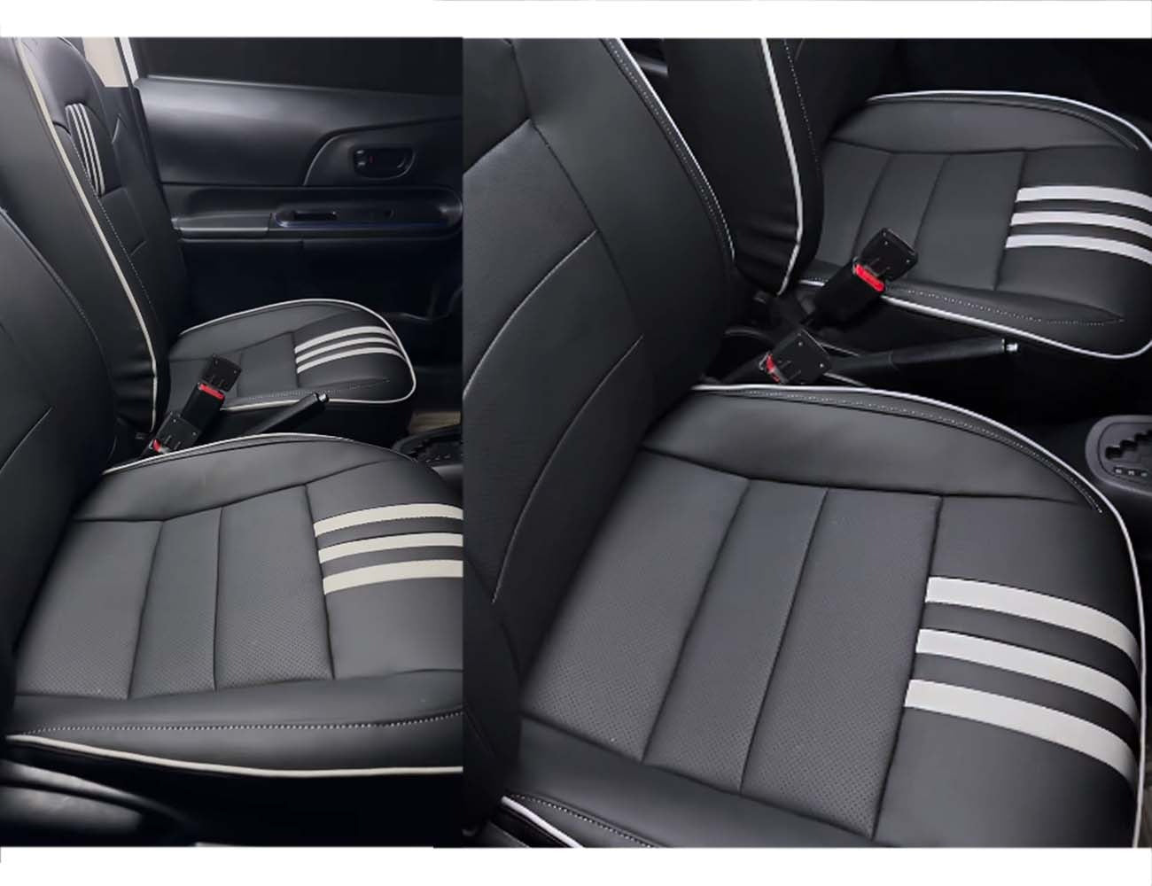 Bespoke seat covers for Toyota Aqua, offering premium fit, stylish design, and durable protection.