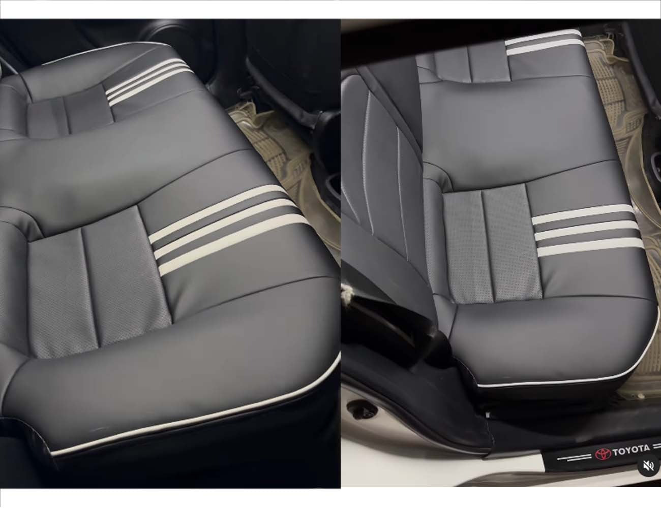 Bespoke seat covers for Toyota Aqua, offering premium fit, stylish design, and durable protection.