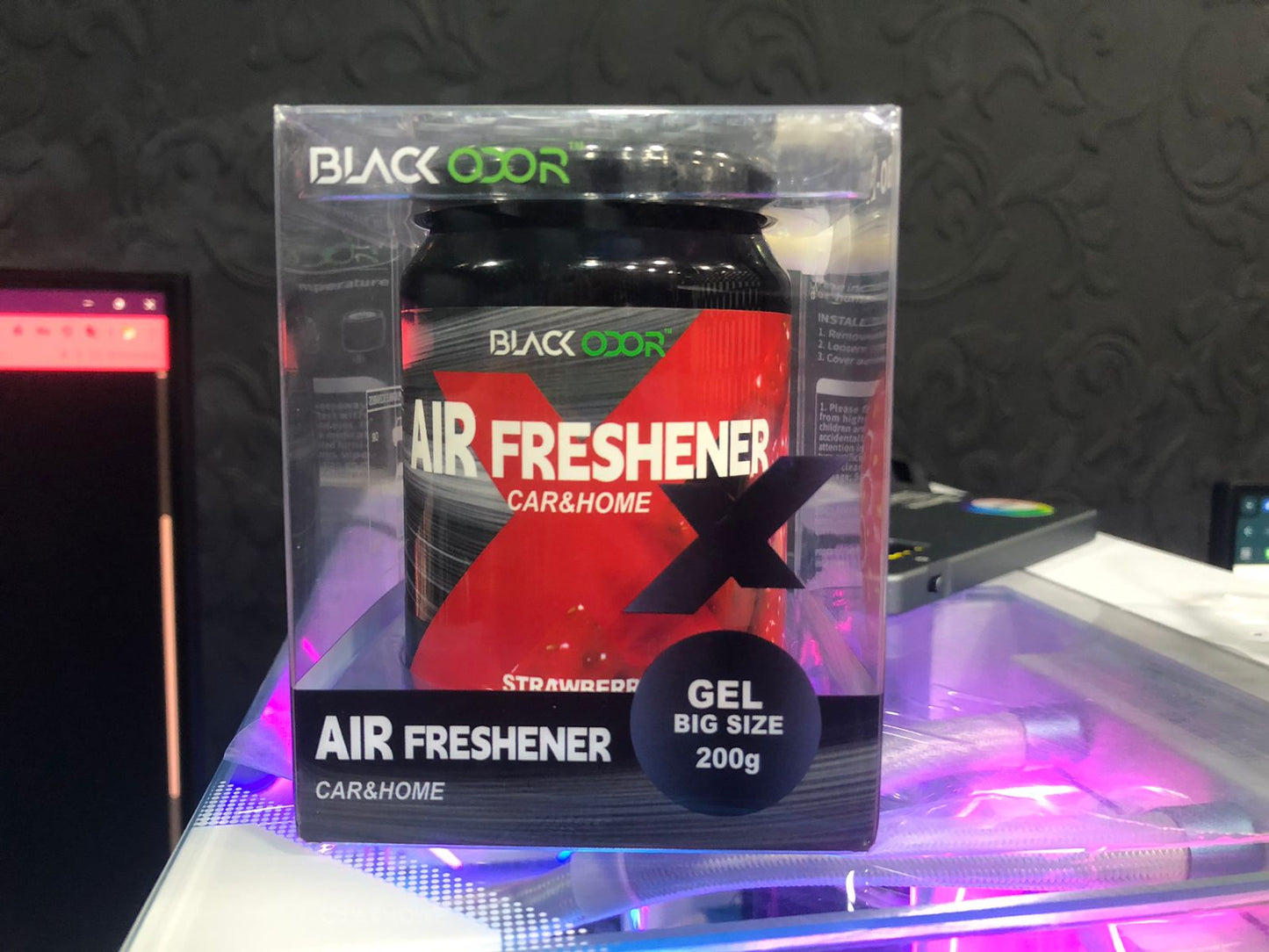 Black Odor Strawberry Air Freshener 200g for Car and Home Long Lasting Fragrance