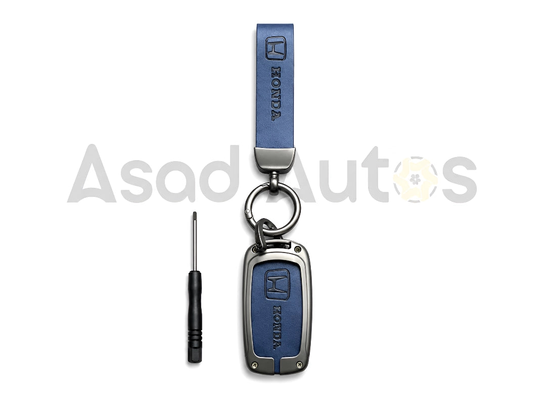 Honda Civic 2022-2026 premium leather metal key cover with keychain
