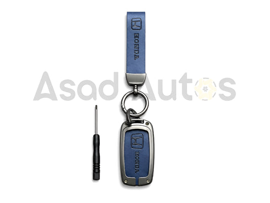 Honda Civic 2022-2026 premium leather metal key cover with keychain
