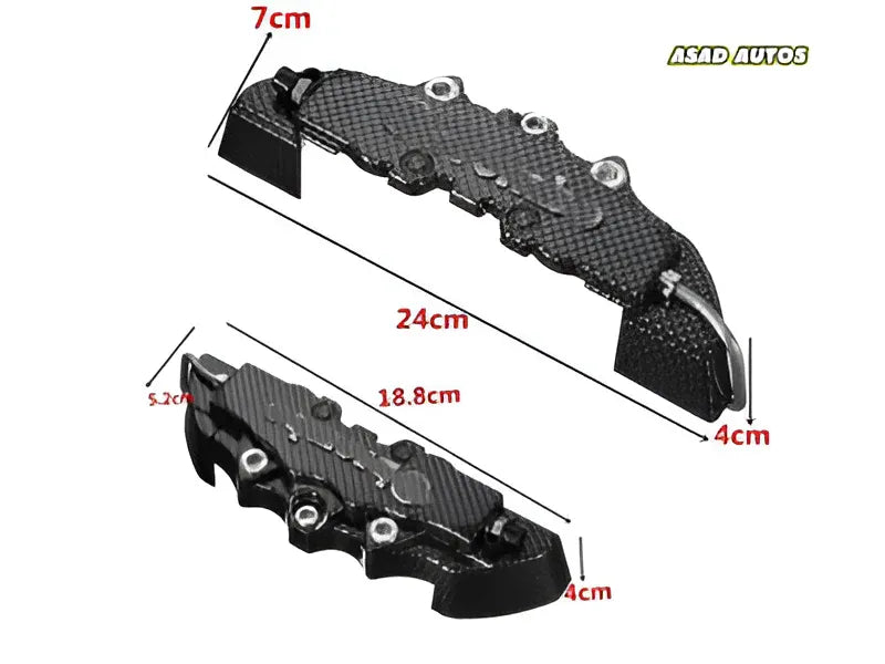 Brembo style black car disc brake caliper cover, providing a sleek, modern look while offering durable protection for your brakes.