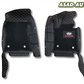 11D Floor Mats For Hyundai Sonata 2021–2024 – Black Mix Thread With Black Grass Finish