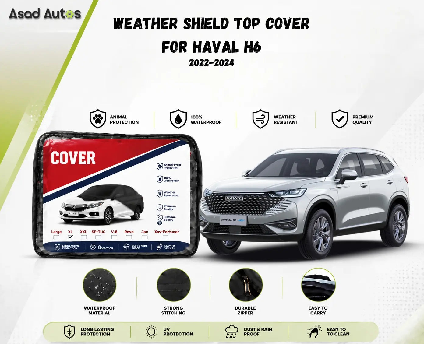 Buy Weather Shield Top Cover for Haval H6 2022–2024. Durable window rain and sun guard designed to reduce rain, sunlight,