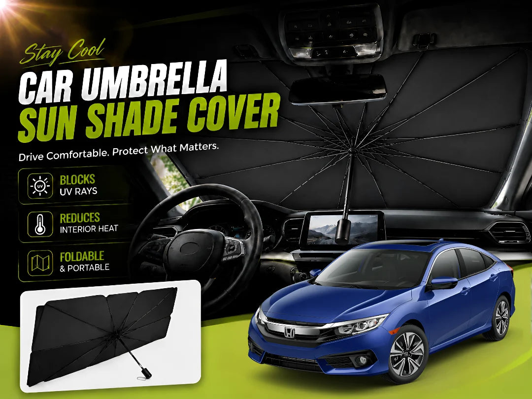 Buy foldable car umbrella sunshade for Honda Civic 2016–2021. Full windshield coverage, UV protection, and interior cooling in seconds.