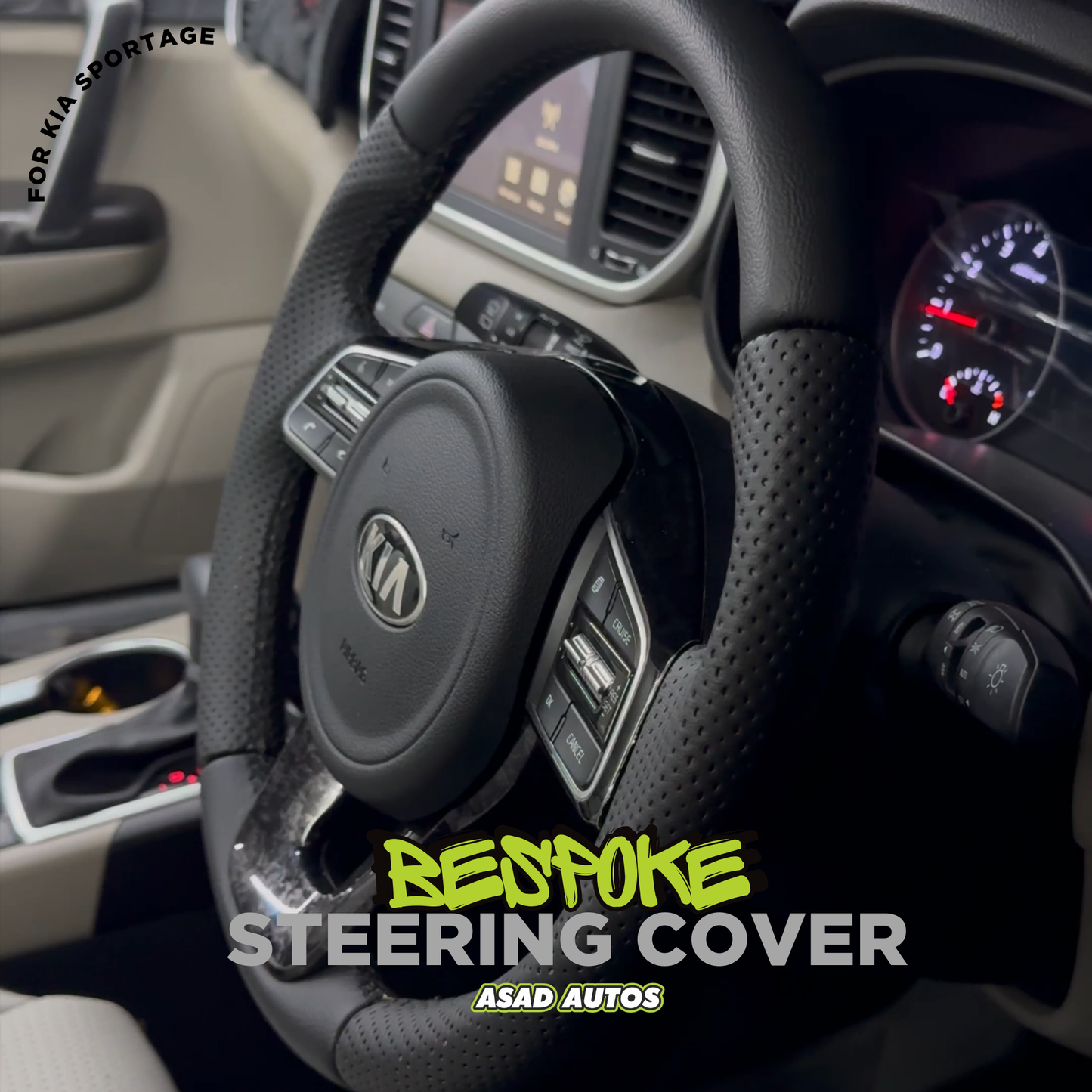 Bespoke Seat Covers & Steering Cover - Premium Japanese Synthetic Fiber for Kia Sportage