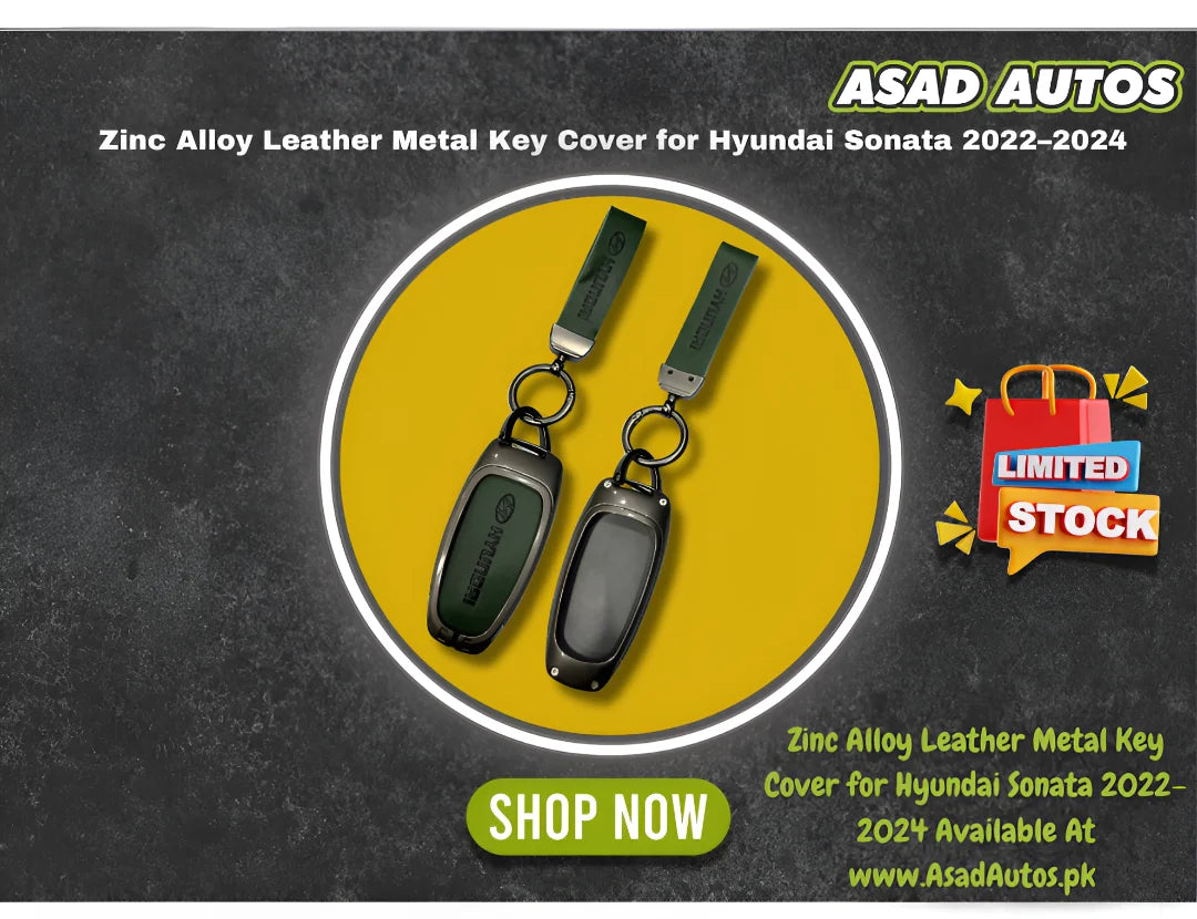 Zinc Alloy Leather Metal Key Cover for Hyundai Sonata 2022–2024 – Premium Smart Key Protection