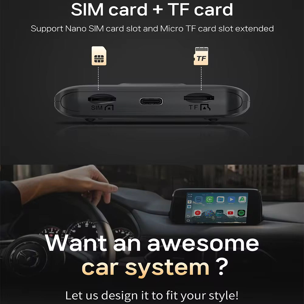 Wireless CarPlay Android Auto Adapter - Smart AI Box for Netflix, YouTube, Car Play