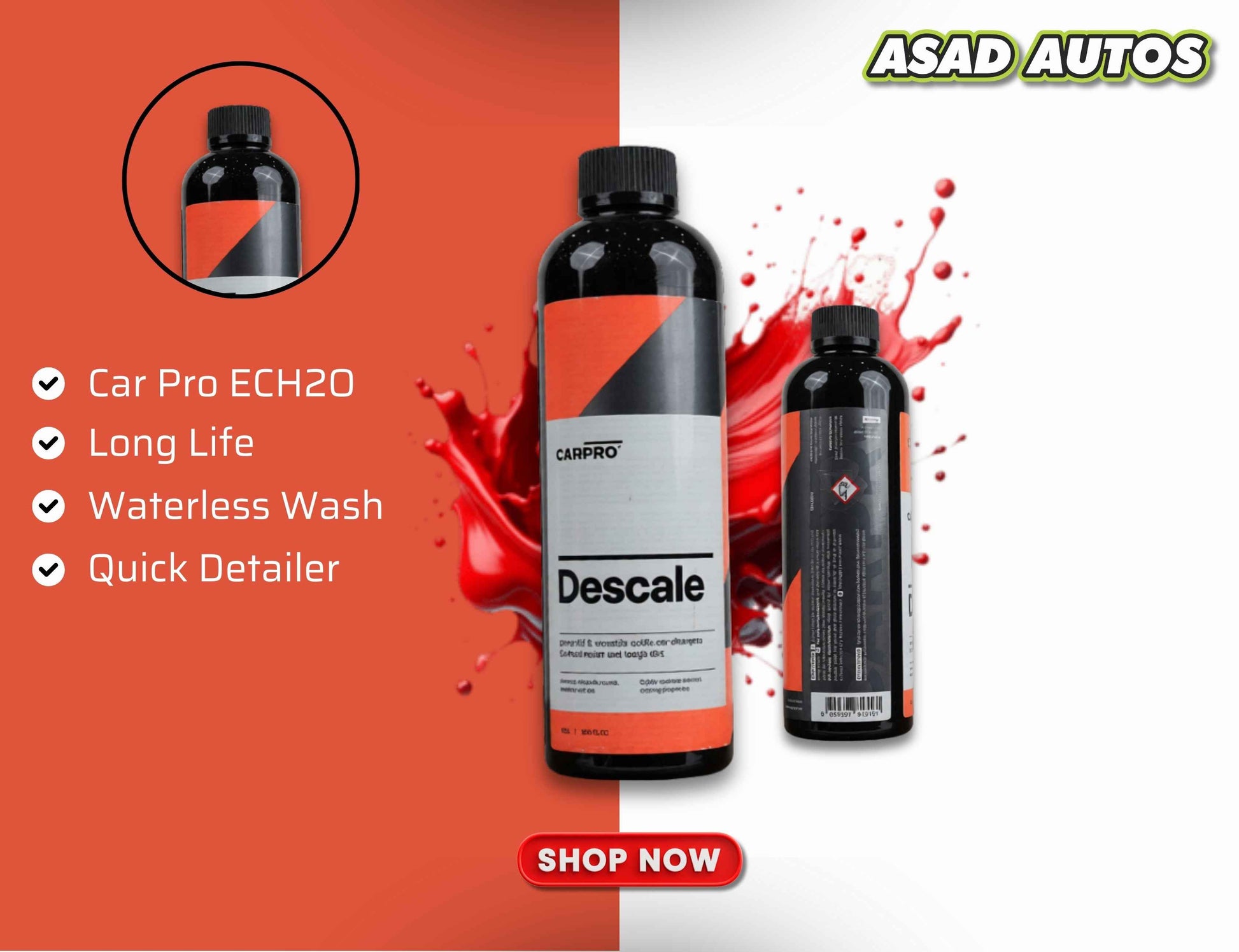 Car Pro Descale Acidic Car Shampoo for Hard Water & Tough Dirt
