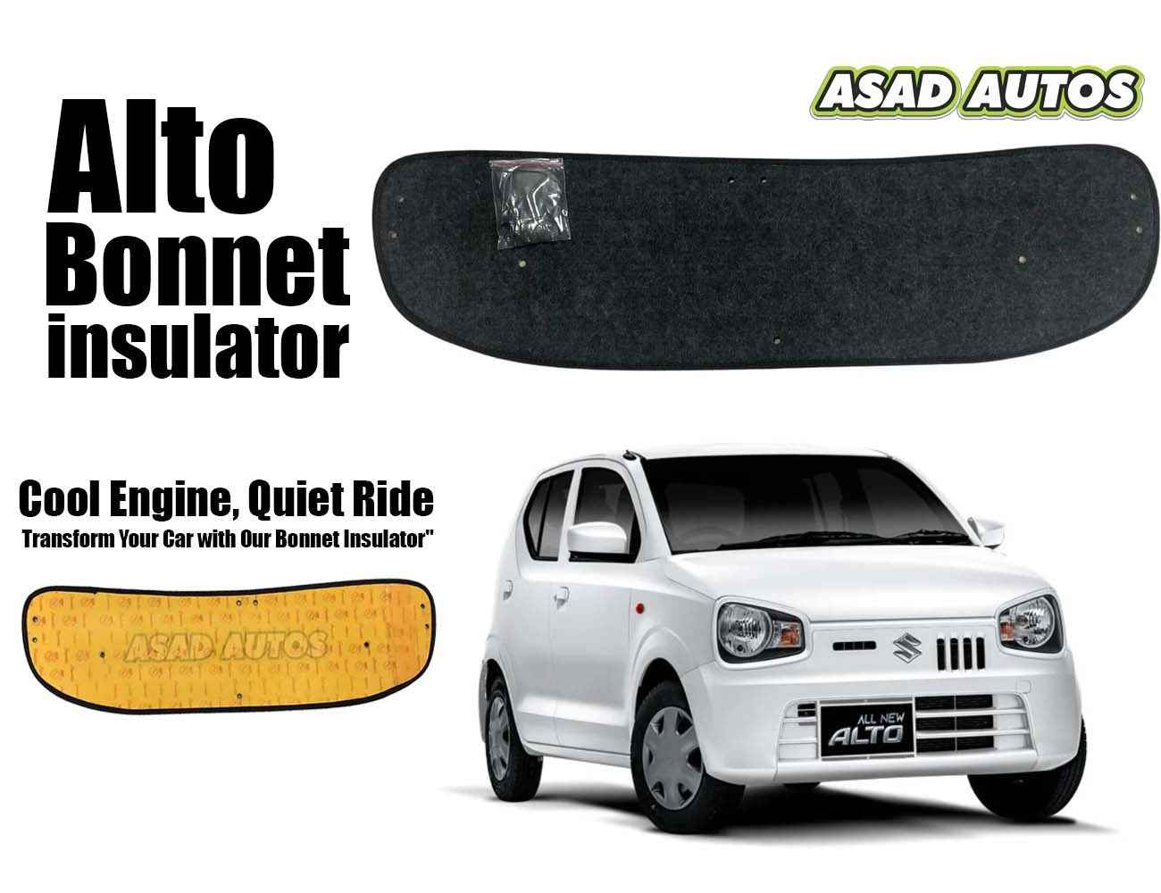 Car Bonnet Insulator for Suzuki Alto 2014-2026 660cc – Heat and Sound Insulation Pad