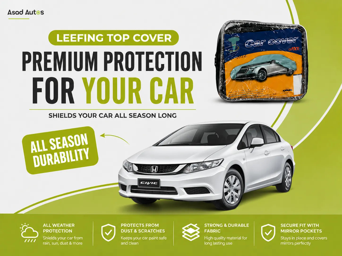Car Top Cover for Honda Civic Rebirth – Premium All-Weather Protection
