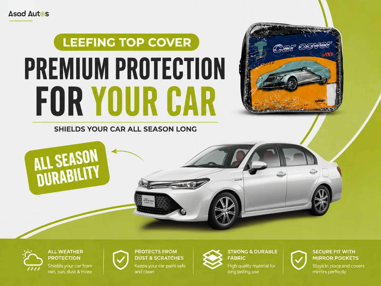 Car Top Cover for Toyota Corolla Axio – Premium All-Weather Protection