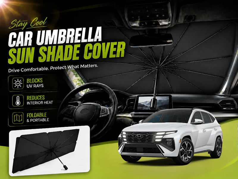 Car Umbrella Sun Shade Cover for Hyundai Tucson (2015–2024) – Foldable Windshield UV & Heat Protection Shield