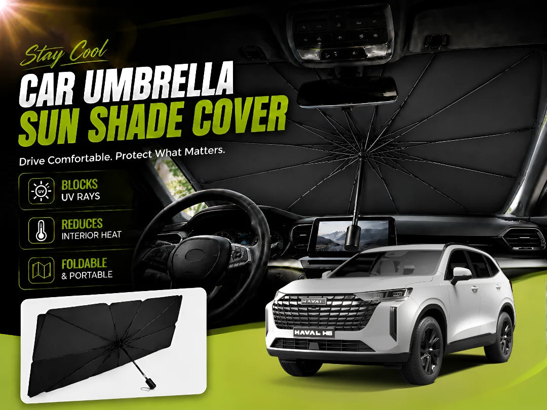 Car Umbrella Sun Shade for Haval H6 2022–2025 – Foldable Windshield UV & Heat Protector