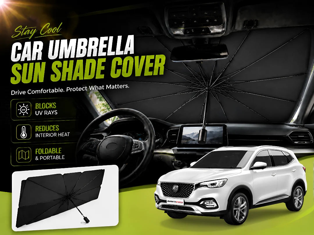 Car Umbrella Sun Shade for MG HS 2021–2025 – Foldable Windshield UV & Heat Protection Shield