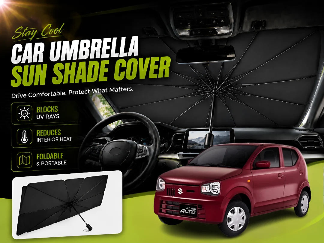 Car Umbrella Sun Shade for Suzuki Alto 2014-2026 – Foldable Windshield UV & Heat Protection Cover