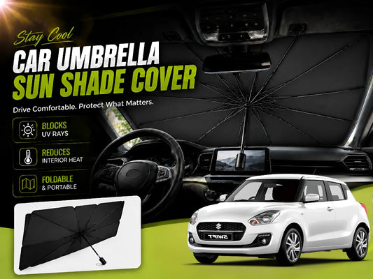 Car Umbrella Sun Shade for Suzuki Swift 2017–2026 – Foldable Windshield UV & Heat Protection Shield