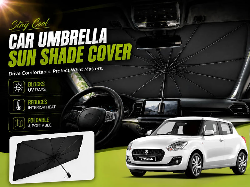 Car Umbrella Sun Shade for Suzuki Swift 2017–2026 – Foldable Windshield UV & Heat Protection Shield