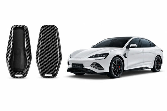 Carbon Fiber Key Cover for BYD Seal 2025-2026 with a premium carbon fiber finish,