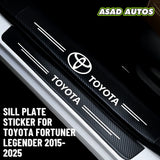 Carbon Fiber Sill Plate Sticker for Toyota Fortuner Legender (2015–2025) – Premium Door Sill Protection with Sporty Styling