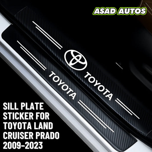 Carbon Fiber Sill Plate Sticker for Toyota Land Cruiser Prado (2009–2023) – Premium Door Sill Protection with Sporty Carbon Finish